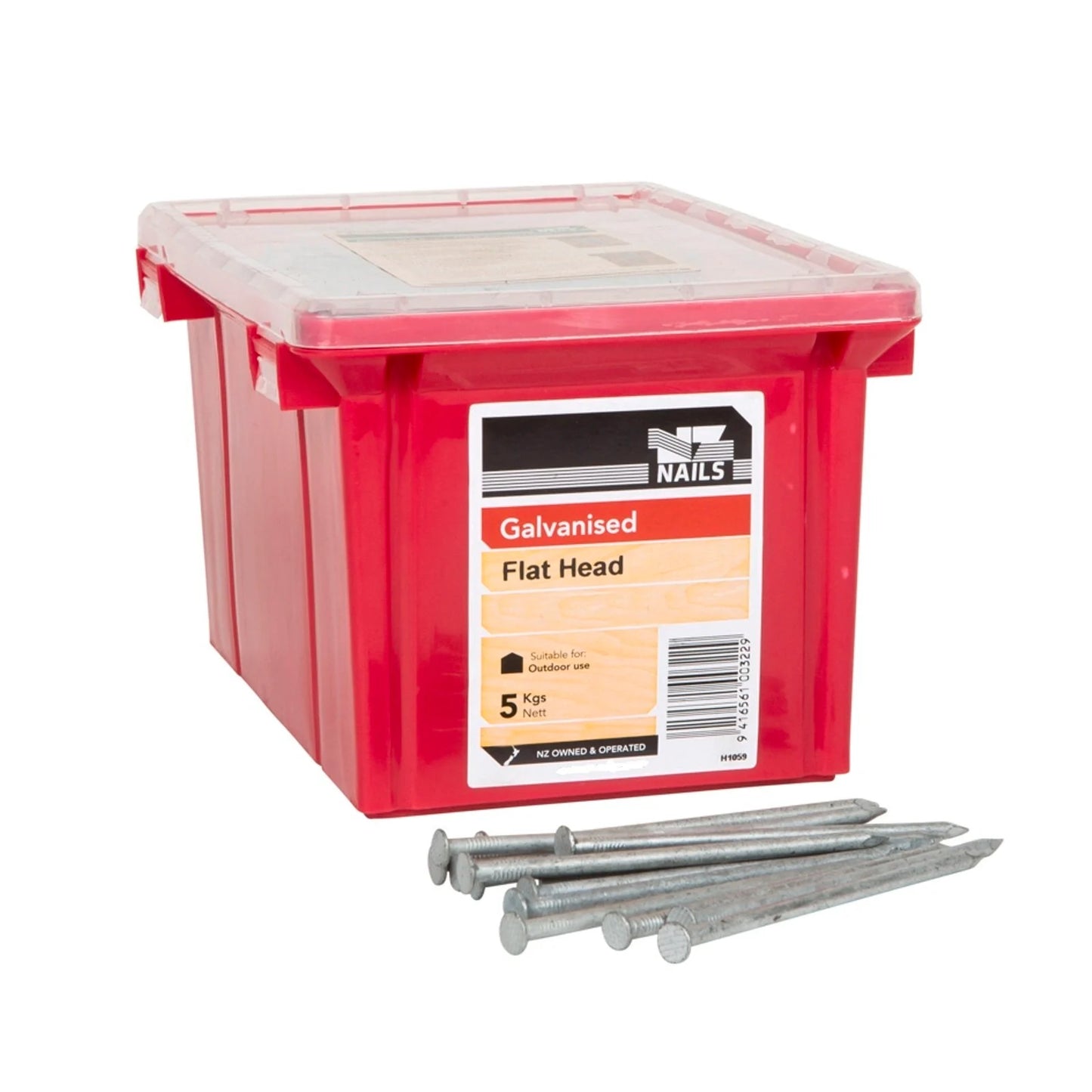 90mmx3.55mm Galv Flathead Nail - 5kg